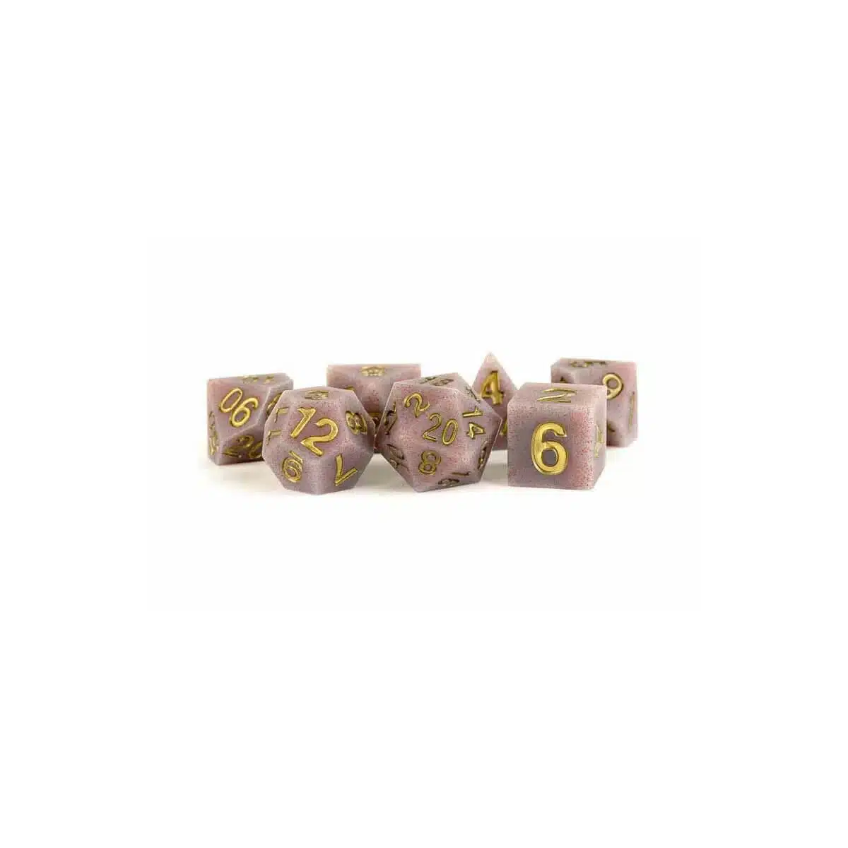 Volcanic Soot - Rubber Sharp Edge Dice set - 7 stuks