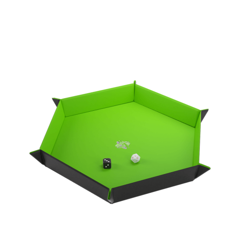 Black/Green Hexagonal - Magnetic Dice Tray