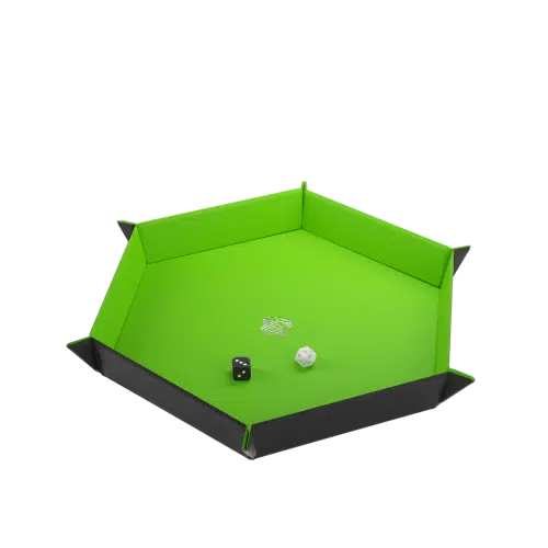 Black/Green Hexagonal - Magnetic Dice Tray