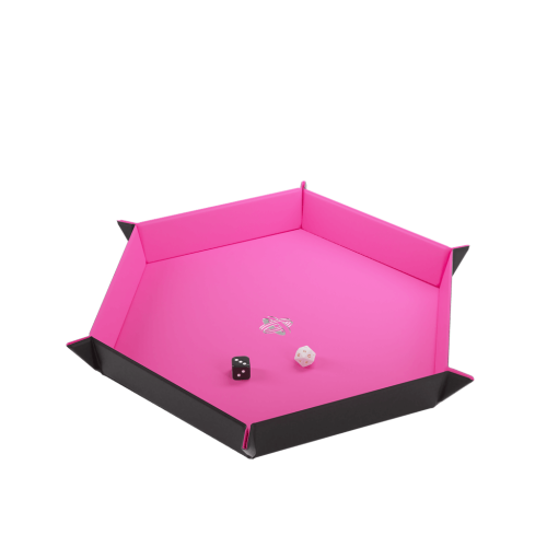 Black/Pink Hexagonal - Magnetic Dice Tray