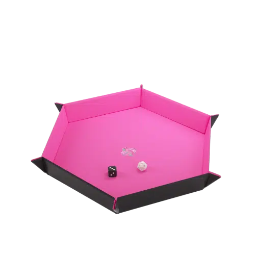 Black/Pink Hexagonal - Magnetic Dice Tray