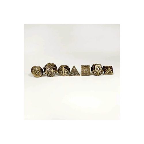 Ancient Gold - Metal Mini Dice set - 7 stuks