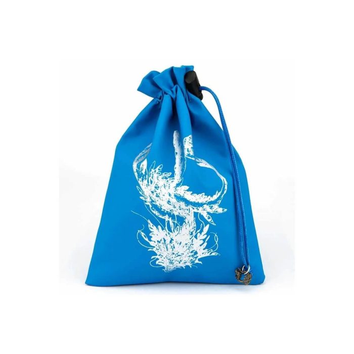 Blue Wind Dragon - Leather Dice Bag