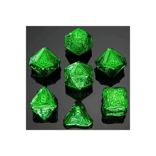 Druid Green - Metal Dice set - 7 stuks