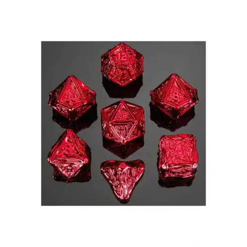 Druid Ruby Red - Metal Dice set - 7 stuks