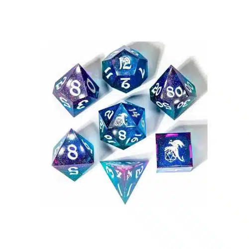 Fairy Stones - Handmade Sharp Edge Dice set - 7 stuks