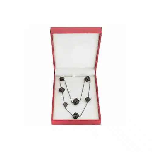 Gunmetal w/Purple Gems - Dragon's Eye 7-die Necklace