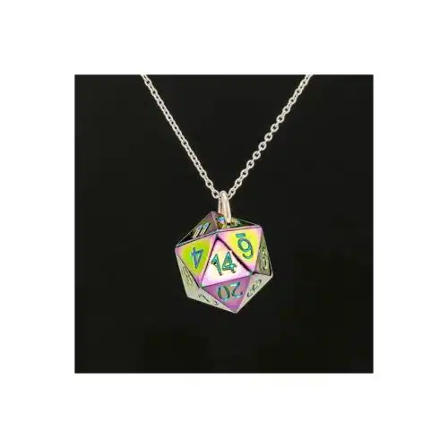 Rainbow - Metal D20 Necklace