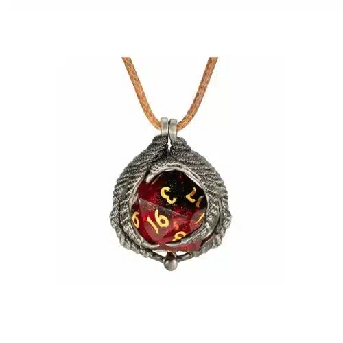 Silver Dragon Claw - D20 Necklace