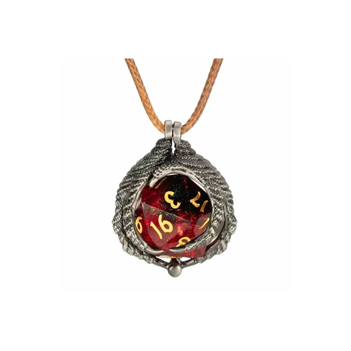 Silver Dragon Claw - D20 Necklace