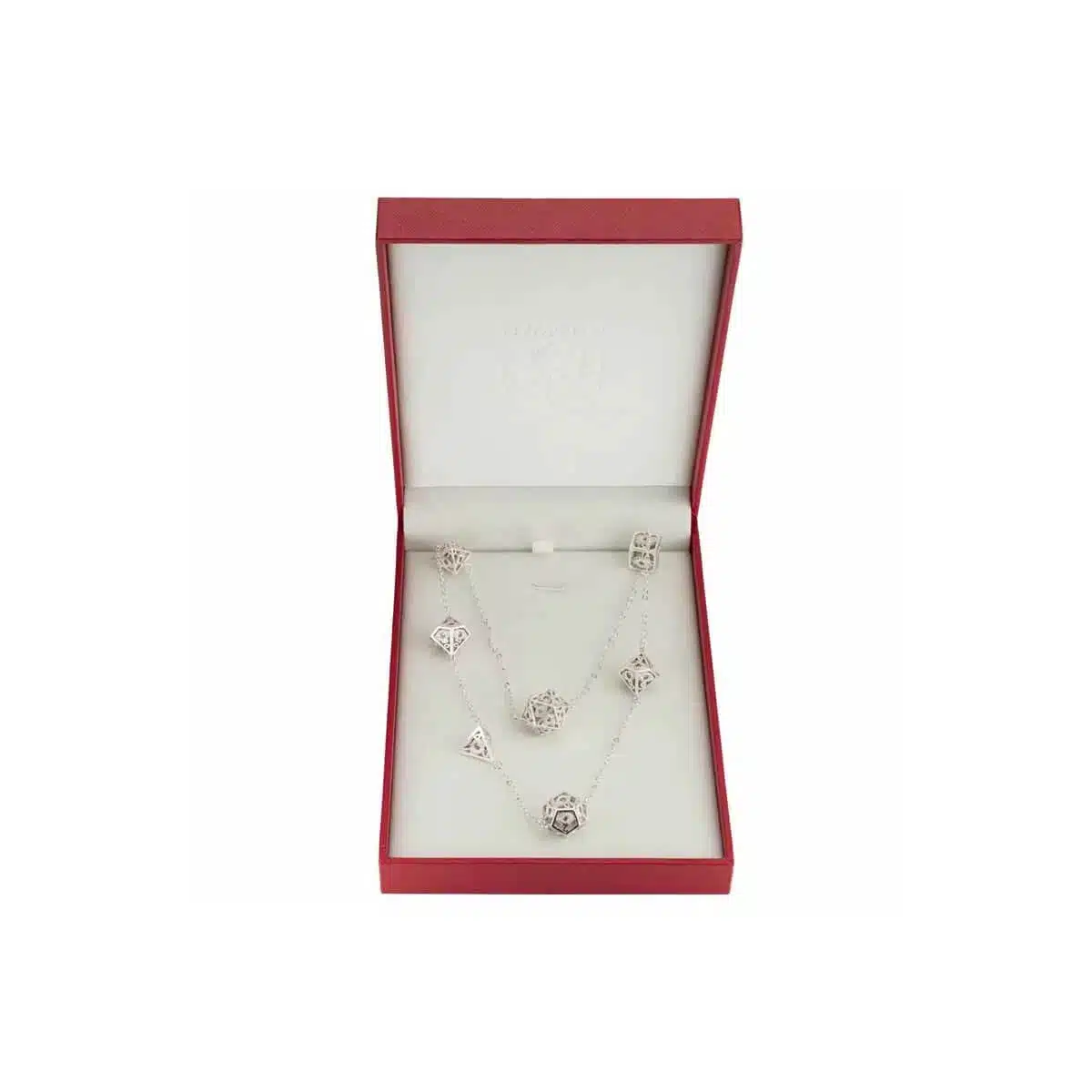 Silver w/Pink Gems - Dragon's Eye 7-die Necklace
