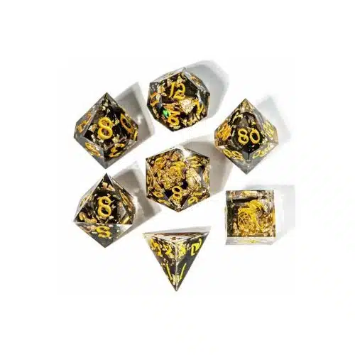Tainted Treasures - Handmade Sharp Edge Dice set - 7 stuks