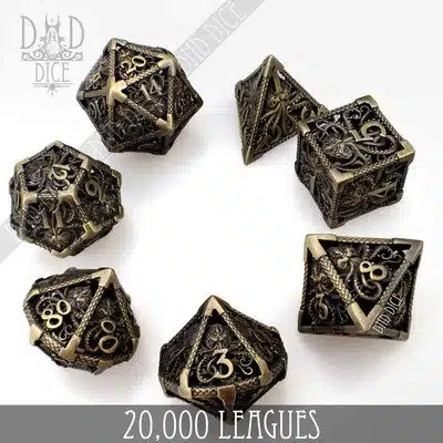 20000 Leagues - Hollow Metal Dice set - 7 stuks