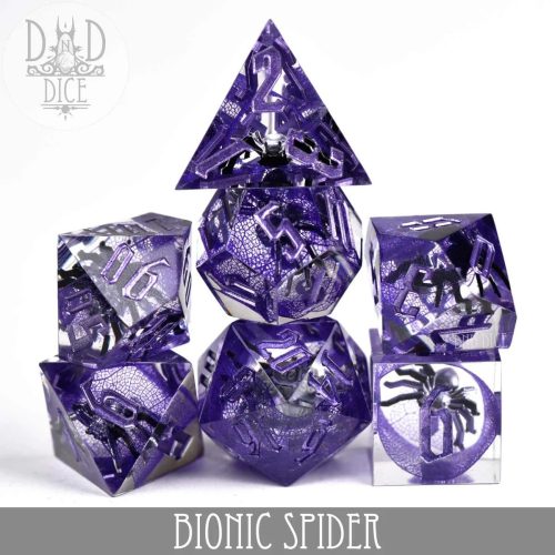 Bionic Spider - Handmade Dice set - 7 stuks