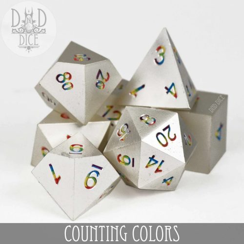 Counting Colors - Metal Dice set - 7 stuks
