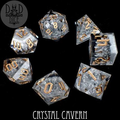 Crystal Cavern - Handmade Dice set - 7 stuks