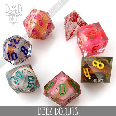 Deez Donuts - Handmade Dice set - 7 stuks
