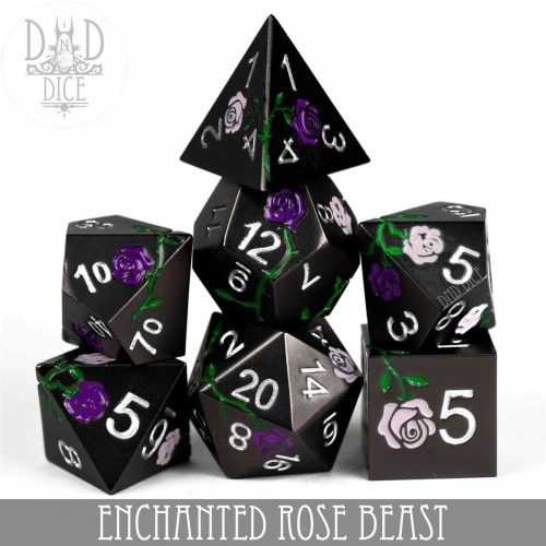 Enchanted Rose: Beast - Metal Dice set - 7 stuks