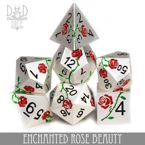 Enchanted Rose: Beauty - Metal Dice set - 7 stuks