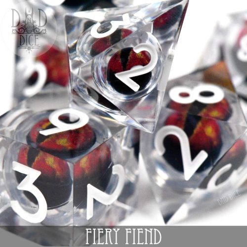 Fiery Fiend - Liquid Core Dice set - 7 stuks
