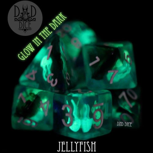 Jellyfish Glow - Glow in the Dark Dice set - 7 stuks