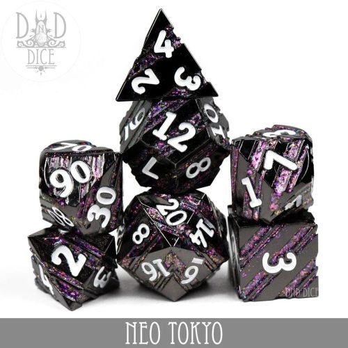 Neo Tokyo - Metal Dice set - 7 stuks