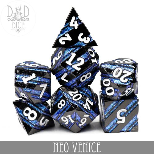 Neo Venice - Metal Dice set - 7 stuks
