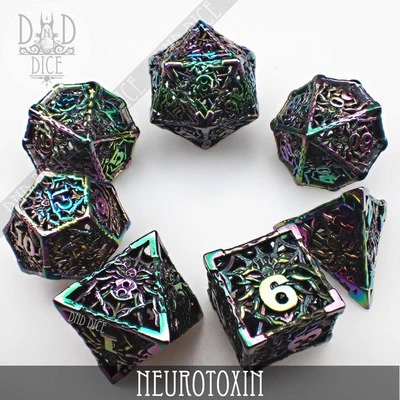 Neurotoxin - Hollow Metal Dice set - 7 stuks