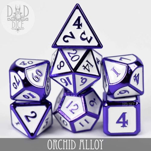 Orchid Alloy - Metal Dice set - 7 stuks