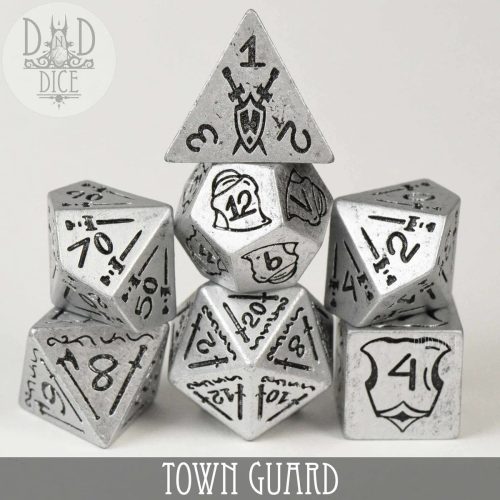 Town Guard - Fake Metal Dice set - 7 stuks