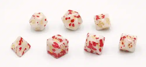 Bloodspatter Wit 7 set Dice