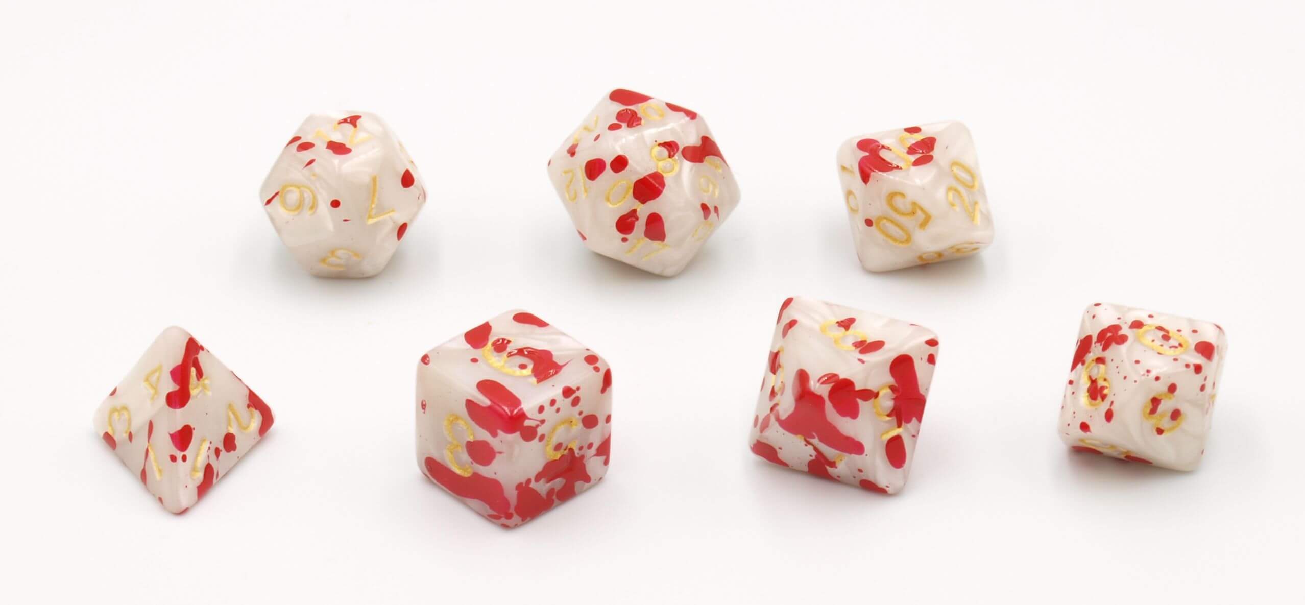 Bloodspatter Wit 7 set Dice
