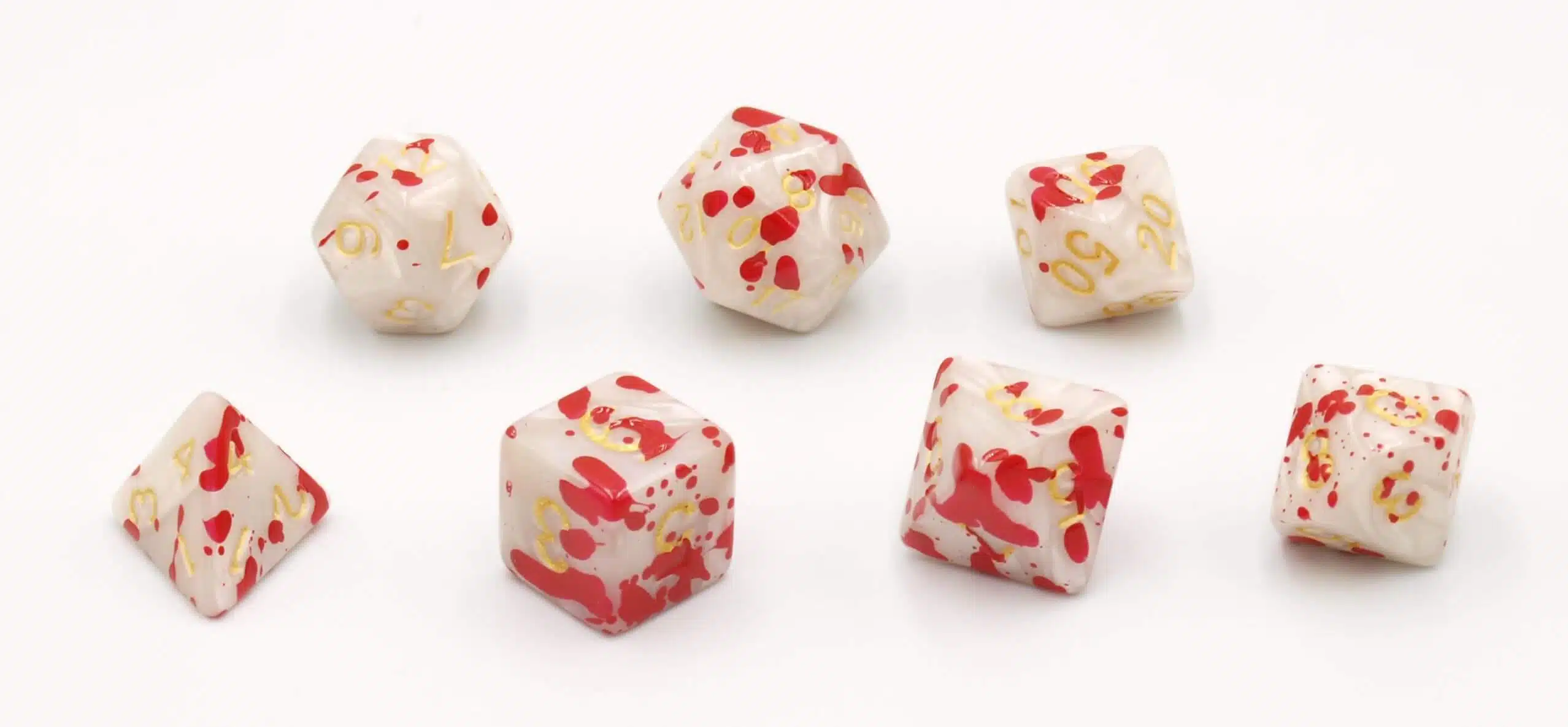 Bloodspatter Wit 7 set Dice
