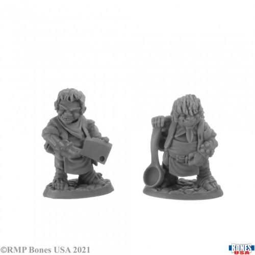 Chop and Grubb, Halfling Cooks - Unpainted Miniatures