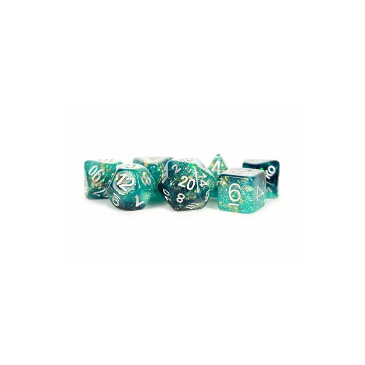 Eternal Teal/Black - Dice set - 7 stuks