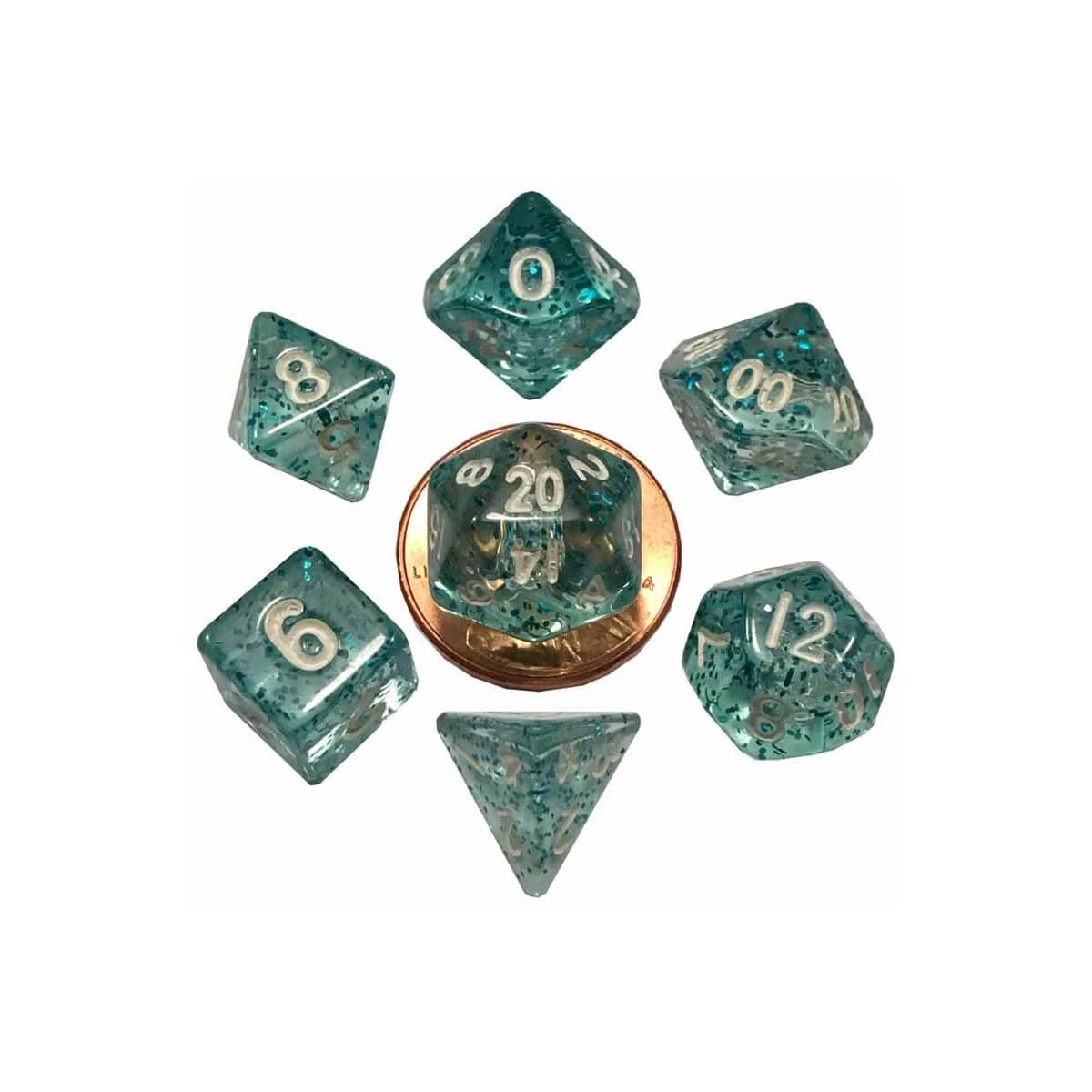 Ethereal Light Blue - Mini Dice set - 7 stuks