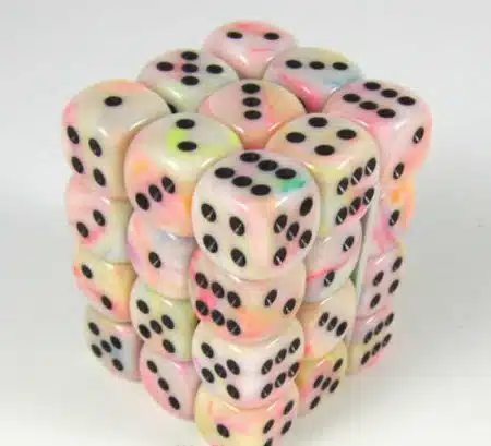 Festive Circus/black D6 12mm (36 stuks)