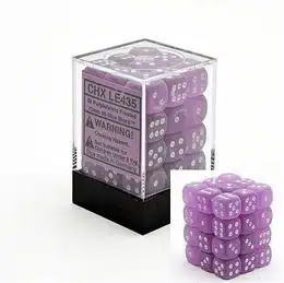 Frosted Purple/white D6 12mm (36 stuks)