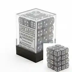 Frosted Smoke/white D6 12mm (36 stuks)