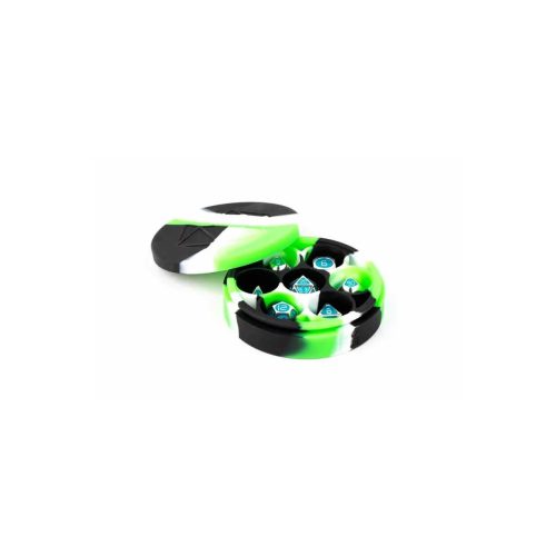 Green/Black/White - Round Silicone Dice Case