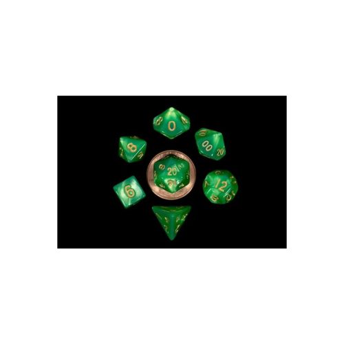 Green/Light Green w/Gold - Mini Dice set - 7 stuks