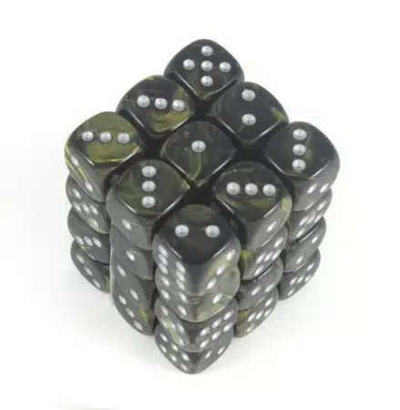 Leaf Black Gold/silver D6 12mm (36 stuks)