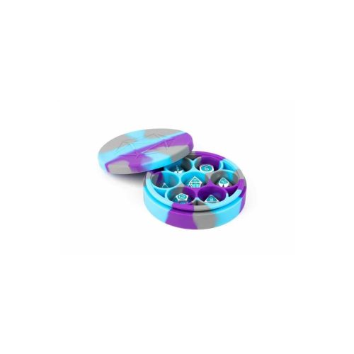 Purple/Gray/Light Blue - Round Silicone Dice Case
