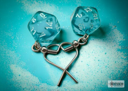 Translucent Teal Mini-Poly D20 - Hook Earrings