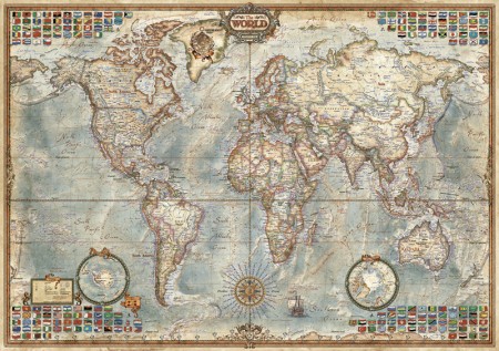 Wereldkaart - 1500 stukken puzzel