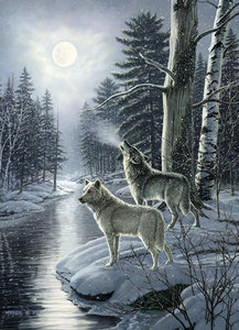 Wolves by Moonlight - 1000 stukken puzzel