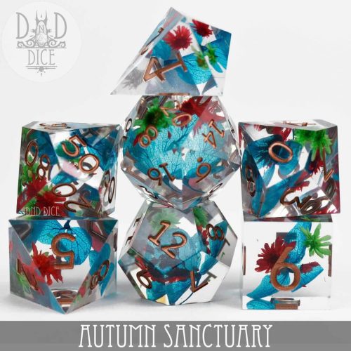 Autumn Sanctuary - Handmade Dice set - 7 stuks