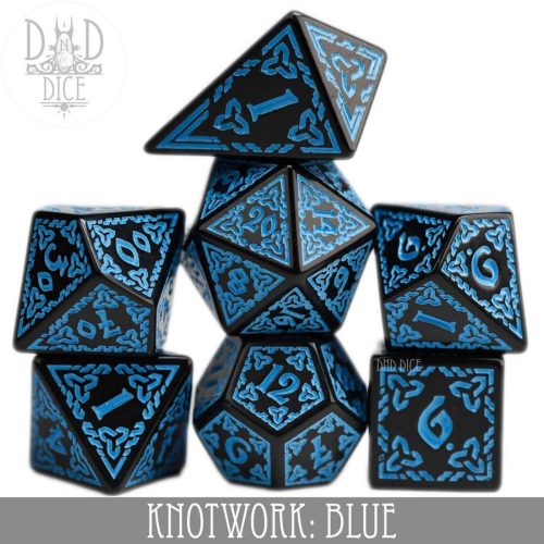 Knotwork: Blue - Dice set - 7 stuks