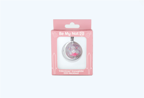 Pink Snowglobe - D20 Necklace