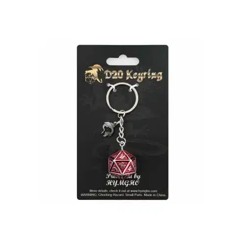 Behemoth Blood on Gunmetal - D20 Metal Keychain